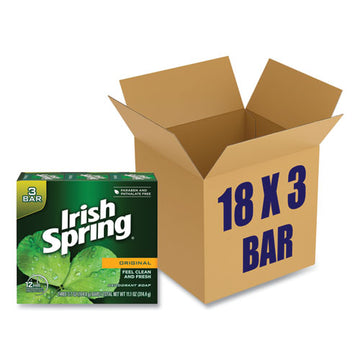 Irish Spring® Bar Soap, Clean Fresh Scent, 3.75 Oz, 3 Bars-pack, 18 Packs-carton freeshipping - TVN Wholesale